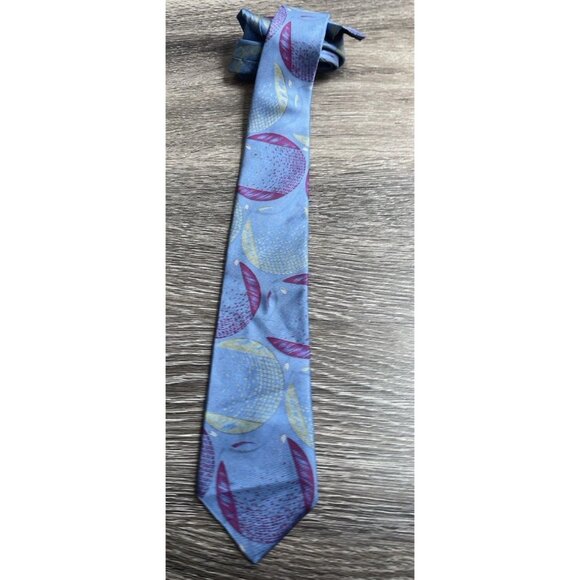 Vintage Wembley Men's Neck Tie Blue Multicolor Round Stripped Pure Silk Tie - Picture 5 of 9